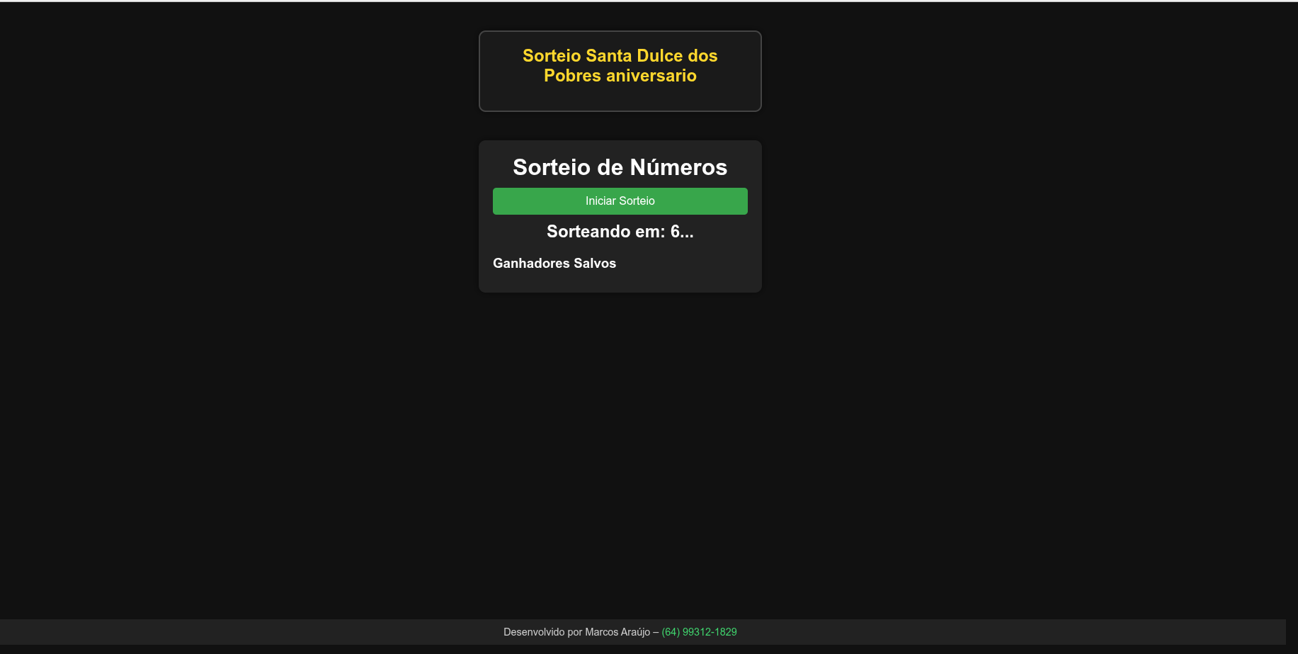 Sorteio Santa Dulce dos Pobres - screenshot 1